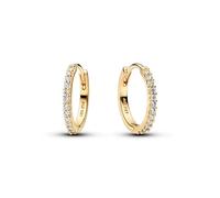 Pandora – Créoles mini – Plaquées or 14k – Zirconium cubique clair – 16 mm – Taille unique