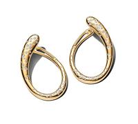 14k Gold-Plated Hoop Earrings with Clear Cubic Zirconia