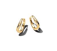 Pandora Créoles dorées forme organique serties plaqué or 14k zirconia transparent taille unique