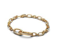 Pandora Bracelet à maillons ovales ouvrables – Plaqué or 14k – Doré 17,50 cm