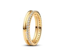 14k Gold-Plated Ring with Clear Cubic Zirconia