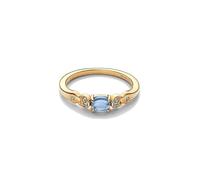 14k Gold-Plated Ring with Clear Cubic Zirconia