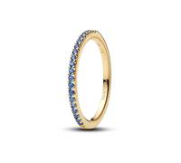 14k Gold-Plated Ring with Skylight Blue Crystal