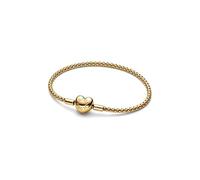 14k Gold-Plated Studded Chain Bracelet with Heart Clasp