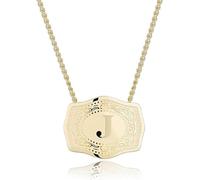 14K Real Gold-Plated Initial Letter Pendant Necklace,Belt Buckle Necklace with Initial Gift for Women (J)