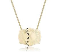 14K Real Gold-Plated Initial Letter Pendant Necklace,Belt Buckle Necklace with Initial Gift for Women (Y)