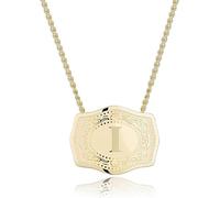 14K Real Gold-Plated Initial Letter Pendant Necklace,Belt Buckle Necklace with Initial Gift for Women (I)