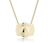 14K Real Gold-Plated Initial Letter Pendant Necklace,Belt Buckle Necklace with Initial Gift for Women (A)