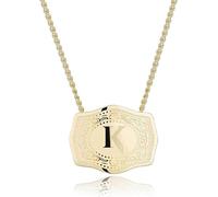 14K Real Gold-Plated Initial Letter Pendant Necklace,Belt Buckle Necklace with Initial Gift for Women (K)