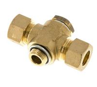 14mm & G3/8'' Te de compression en laiton avec filetage mâle 89 bar Acier zingue, avec insert NBR DIN EN 1254-2