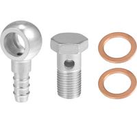 14mm ID 10mm OD M14x1.5 Ban-jo Raccord Adaptateur Argent Ton - 4 pcs
