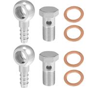 14mm ID 10mm OD M14x1.5 Ban-jo Raccord Adaptateur Argent Ton - 8 pcs