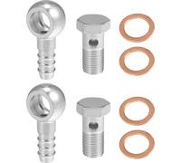 14mm ID 12mm OD M14x1.5 Ban-jo Raccord Adaptateur Argent Ton - 8 pcs