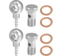 14mm ID 6mm OD M14x1.5 Ban-jo Raccord Adaptateur Argent Ton - 8 pcs