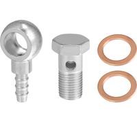 14mm ID 8mm OD M14x1.5 Ban-jo Raccord Adaptateur Argent Ton - 4 pcs
