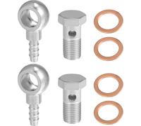14mm ID 8mm OD M14x1.5 Ban-jo Raccord Adaptateur Argent Ton - 8 pcs