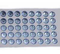 14mm SS60 Bleu Clair Saphir Auto-Adhésif Acrylique Strass Plastique Face Gems Stick On Body Jewels For DIY Cards And Invitations Crafts Bling Sticker - 5 Feuilles - 250PCS