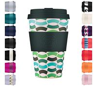 14oz 400ml Ecoffee Cup Réutilisable Eco-Friendly 100% Plant Based Coffee Cup avec couvercle et manchon en silicone - Mélamine Free Travel Mug, Bloki Balentina