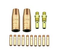 14Pcs Accessoires de poste soudage MIG Kit Embouts contact buses gaz diffuseurs remplacement pour Lincoln 100L Tweco 1