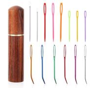 14pcs Aiguilles à Coudre à Gros Chas, Plastique Aluminium Aiguilles à Repriser pour Fil Aiguilles à Fil Courbées Aiguilles à Broder Droites Aiguilles à Tricoter Aiguille à Tapisserie