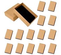14PCS Boîte à Bijoux En Carton Kraft 8x5x3cm avec Éponge pour Anneau, Collier, Bracelet - Papier Kraft avec Couvercle