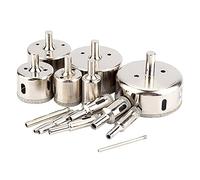 14pcs Diamant Foret Carrelage Verre Scie Cloche, 3-70mm Verre Marbre Scie Cloche Coupe Foret, Carreaux de Verre Marbre Granit Scie Cloche