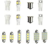 14PCs Kit d'éclairage intérieur LED T10 1157 36mm Festoon Dome License Plate Bulbs White