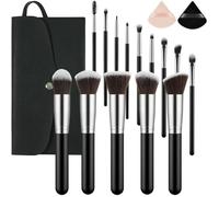 14Pcs Pinceaux Maquillage,Set Pinceaux Professionnels Synthétiques Doux,Kit De Maquillage Complet Avec Trousse De Rangement[PM34]