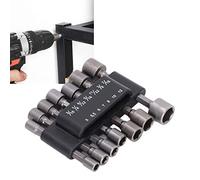 14pcs Power Nut Driver 1/4in Hex Driver Drill Bit Set Shank Socket Tools Nut Setter SAE Metric Hex Head Impact Nut Drivers Bit