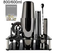 14pcs-Set Shaker de mixage-kit de barman-indéformable et durable-pour vin, Martini, Cocktail-Noir