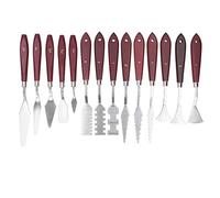 14pcs spatule de peinture, ensemble professionnel de grattoir de mélange de peinture de spatule, couteaux de Palette de peinture de poignée en bois, outils de grattoir de peinture à l'huile