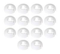 14pièces Colliers de Pipe en Plastique,Cache-tuyaux de Radiateur en Plastique Blanc pour Tuyau de Radiateur,Rosace Radiateu,Capuchons Décoratifs pour Tuyauxs de Plomberie,pour Tuyauxs de 15mm