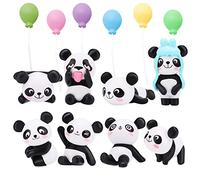 14Pièces Fournitures de Décorations de Gâteaux, Mini Jouet Panda Figurines, Gâteau Toppers Cupcake Décoration pour Fête d'anniversaire Baby Shower Fête à Thème de la Animaux à la Ferme Enfant Cadeau