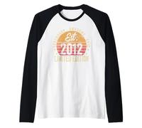 14th Birthday Vintage 14 Year Old Est 2012 Limited Edition Manche Raglan