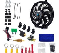 14v Electric Slim Radiator Cooling Fan Mounting 12V Universal Parts with 14 inch fan mounting kit + installation accessories