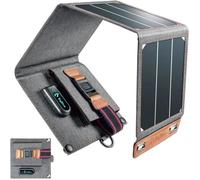 14W Batterie Solaire Portable, Ultra Léger,USB Port (5V2.4A), IPX4, Chargeur Solaire Pliable pour Toutes Les Activités de Plein