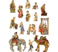 14x FADEDA JOK : figurines supplémentaires / hauteur : 8 cm / peintes à la main / figurines de crèche détaillées - Noël Table Décoration Accessoires de crèche