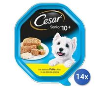 14X Lot Cesar Senior 10+ Sachet Poulet-Riz 150Gr