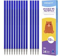 14x recharges effaçables bleues compatibles avec Legami,faciles à effacer,pointe de stylo 0,7mm,hauteur 13 cm