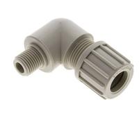 14x12mm & G1/4'' Raccord à compression coude en PP avec filetage mâle 10 bar