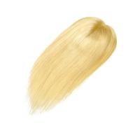14x16 cm Base de Soie de Cuir Chevelu Naturel Dentelle Topper Cheveux Humains Blonds, Pièce Toupet de Soie de Silicone avec Clips Femmes Effet naturel et Volumineux(10 Inch)