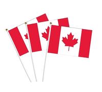14x21cm Canada Mini Drapeau Agité Drapeau Canadien à Main Petit Canadien Coupe du Monde Parade Supplies Match Cheering Waving Flag Garden Party Decoration (50 pcs)