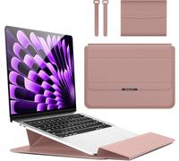 15 15.6 16.1 Inch Laptop Case Stand Function for MacBook Air 15 M3/M2 A3114 A2941, MacBook Pro 16 M4/M3/M2/M1 Pro/Max, MacBook Pro 15 M3/M2 A3114 A2941 Rose Gold