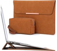 15-16 Inch Laptop Case with Stand for MacBook Pro 16 M4/M3/M2/M1 Pro/Max 2025-2019, MacBook Pro 15 2025-2012, Samsung Galaxy Book Flex/Pro 15, XPS 15, Brown (Smiley)