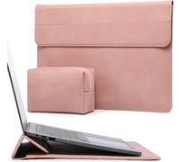15-16 Inch Laptop Sleeve Case with Stand Function for MacBook Pro 16 M4/M3/M2/M1 Pro/Max 2025-2019, XPS 15, MacBook Pro 15 2015-2012, Samsung Galaxy Book Flex/Pro 15, Pink Rose