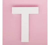 15,2 cm (L) x 11,2 cm (H) x 0,231,1 cm (l) - Lettres murales en bois - Lettres de l'alphabet T - Chiffres en bois - Décoration à suspendre pour maison, chambre à coucher, bureau, fête de mariage - Blanc