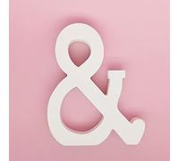 15,2 cm (L) x 11,5 cm (H) x 0,231,1 cm (l) - Lettres murales pour chapiteau et chiffres en bois - Lettres de l'alphabet et de bois - Décoration à suspendre pour maison, chambre, bureau, fête de mariage - Blanc