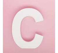 15,2 cm (L) x 12,7 cm (H) x 0,231,1 cm (l) - Lettres murales en bois - Lettres de l'alphabet C à suspendre - Pour maison, chambre à coucher, bureau, fête de mariage - Blanc