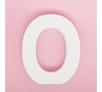 15,2 cm (L) x 13,2 cm (H) x 2,3 cm (l) - Lettres murales pour chapiteau - Lettres de l'alphabet O en bois - Chiffres en bois - Décoration à suspendre pour maison, chambre, bureau, fête de mariage - Blanc