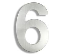 15/20/25/30cm Stainless Steel House Number Silver Address Sign 0-9 Huisnummer Outdoor Numbers Home Numeros Casa Exterior Big(Silver No.6,20cm)